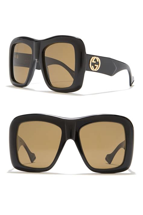 54mm gucci sunglasses|gucci 54mm oversized square sunglasses.